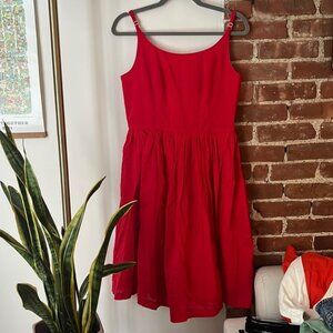 NWT HEARTS AND FOUND Red Swiss Dot Penelope Summer Cotton Sun Dress Size L